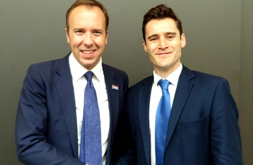 Dr Luke Evans with Matt Hancock MP 