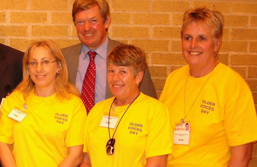 David Tredinnick helping out at Hinckley's Older Voices Day.