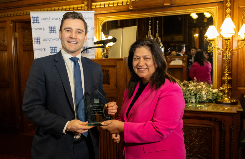 Luke receiving award