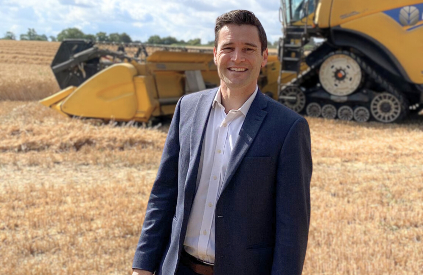 Luke at a farm in the Constituency