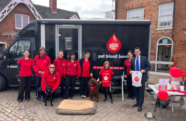 Pop up pet blood bank